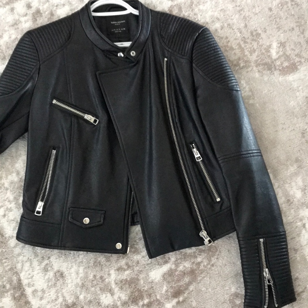 Zara faux leather biker jacket